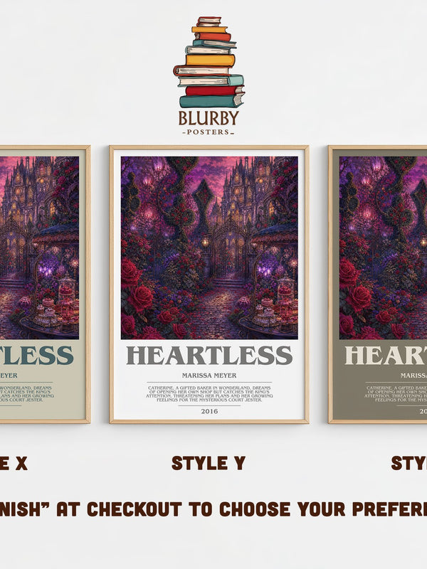 Heartless bookish print in frame leaning in hallway – young adult wall art
