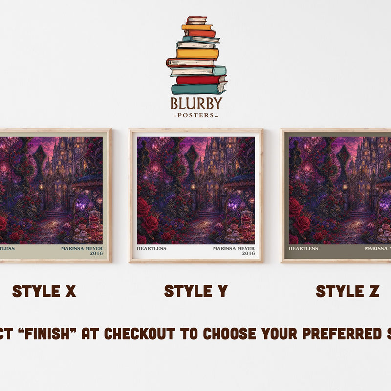 Heartless literary print in frame leaning in hallway – young adult wall art