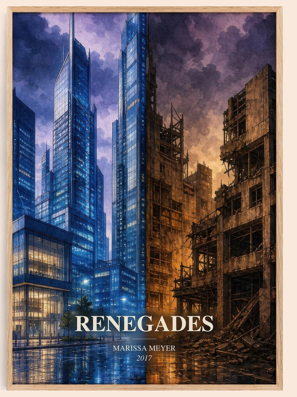 Renegades watercolour book poster by Marissa Meyer – framed literary art print