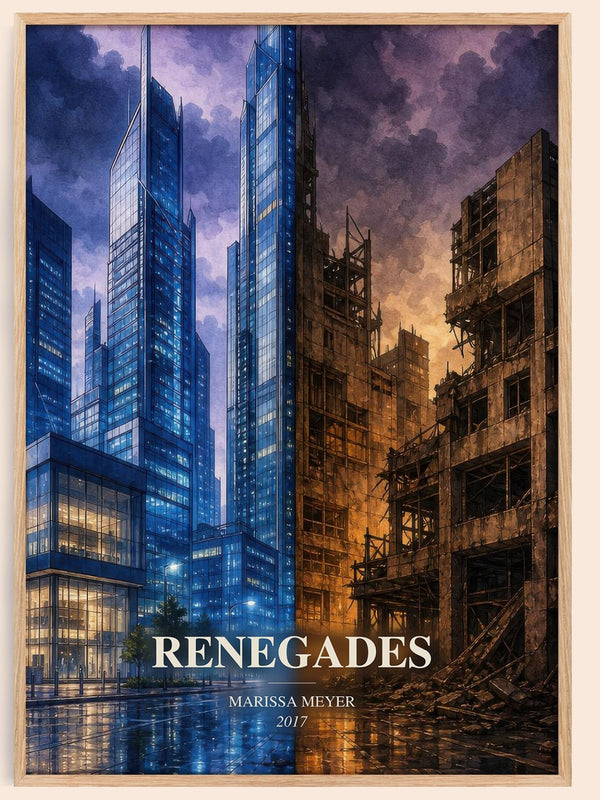 Renegades watercolour book poster by Marissa Meyer – framed literary art print