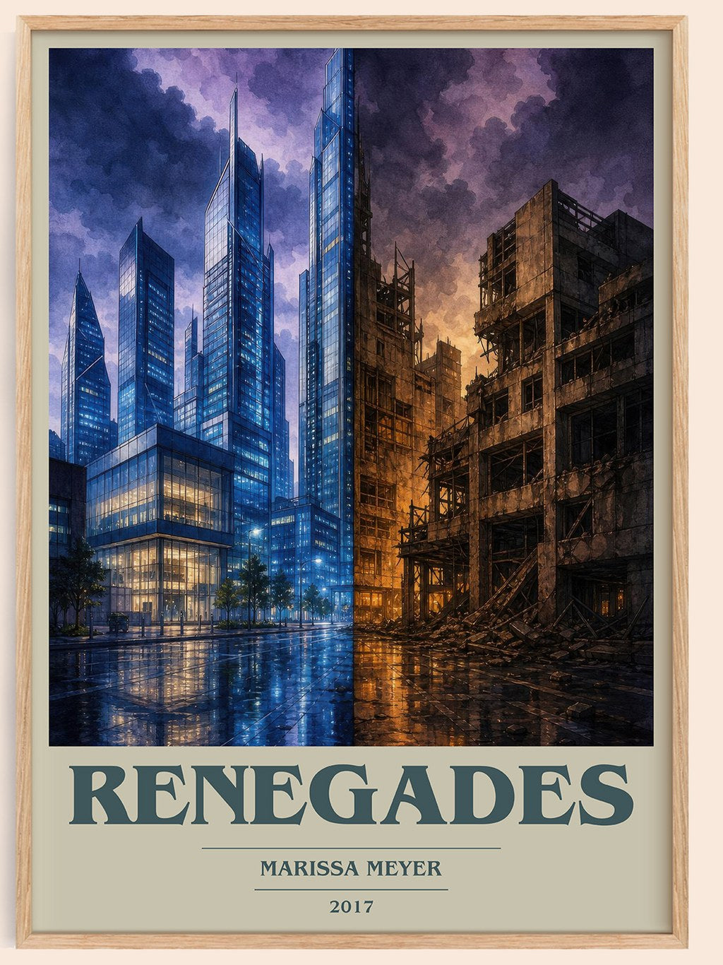 Renegades book cover book poster by Marissa Meyer – framed literary art print