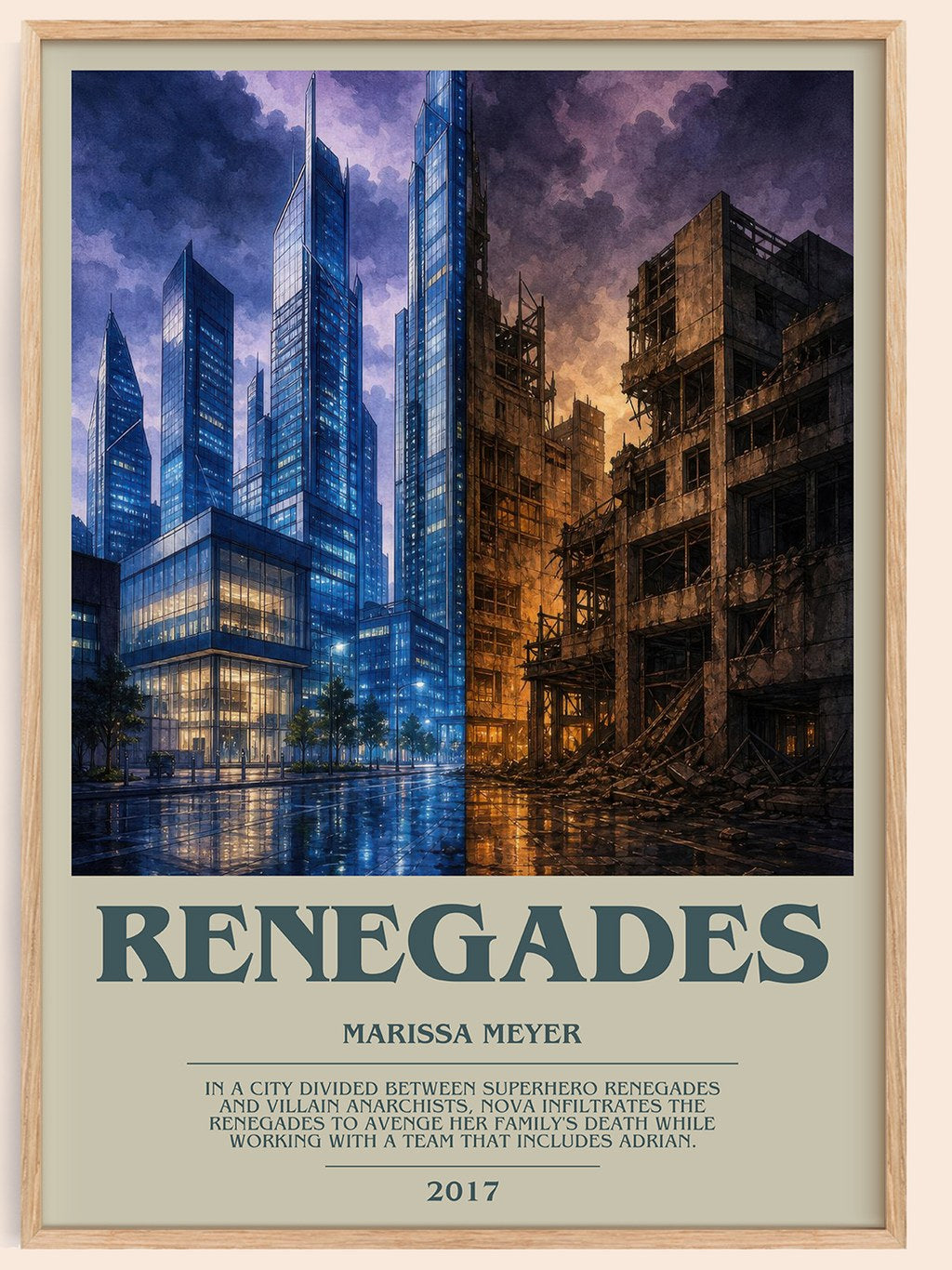 Renegades bookish book poster by Marissa Meyer – framed literary art print