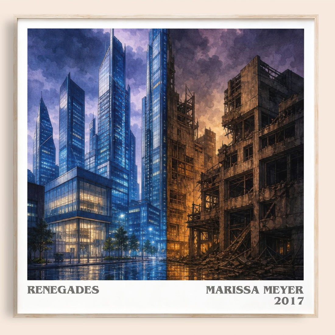 Renegades literary book poster by Marissa Meyer – framed literary art print