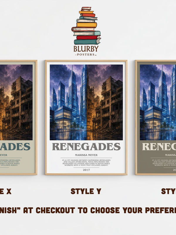 Renegades bookish print in frame leaning in hallway – young adult wall art