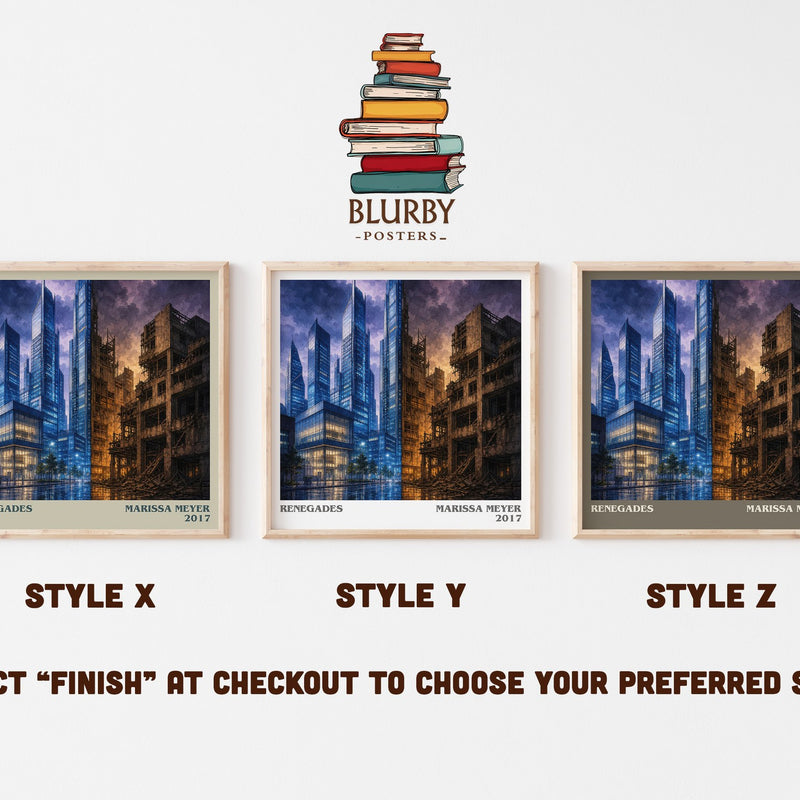 Renegades literary print in frame leaning in hallway – young adult wall art