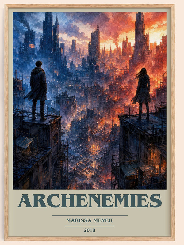 Archenemies book cover book poster by Marissa Meyer – framed literary art print