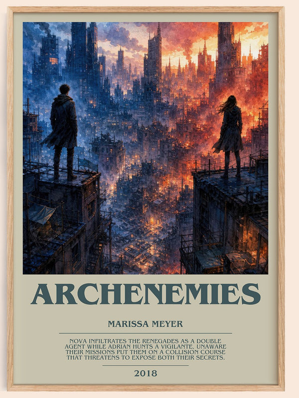 Archenemies bookish book poster by Marissa Meyer – framed literary art print