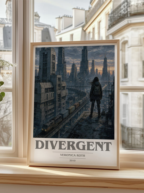 Divergent book cover poster colour and style options – Veronica Roth book art