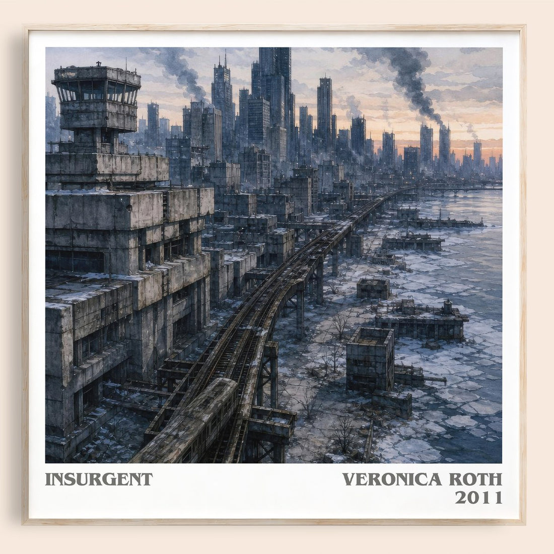 Insurgent literary book poster by Veronica Roth – framed literary art print