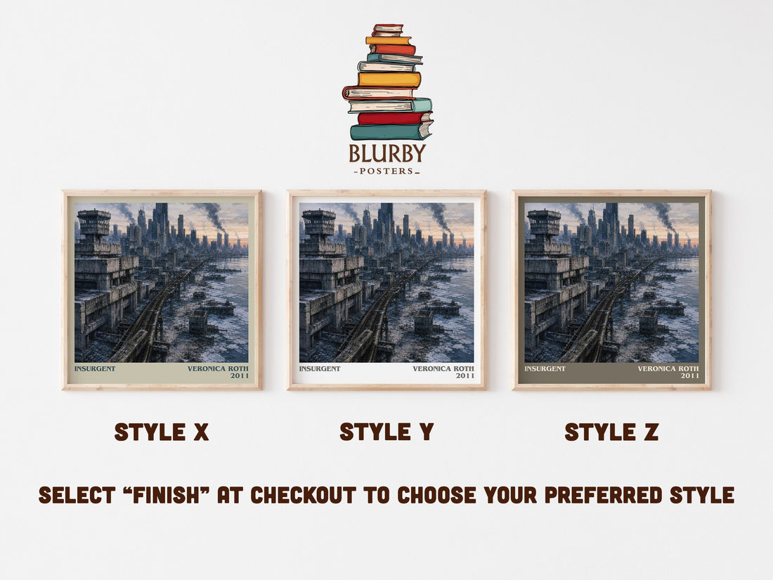 Insurgent literary print in frame leaning in hallway – dystopian wall art (mockup)