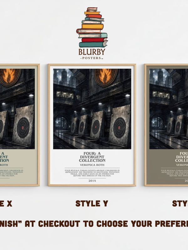 Four: A Divergent Collection bookish print in frame leaning in hallway – young adult wall art