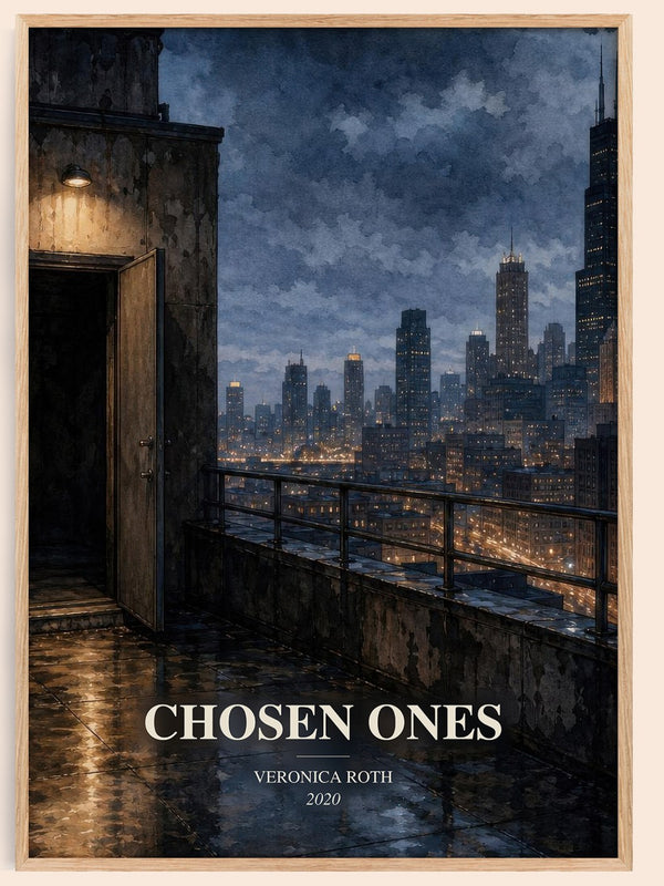 Chosen Ones watercolour book poster by Veronica Roth – framed literary art print