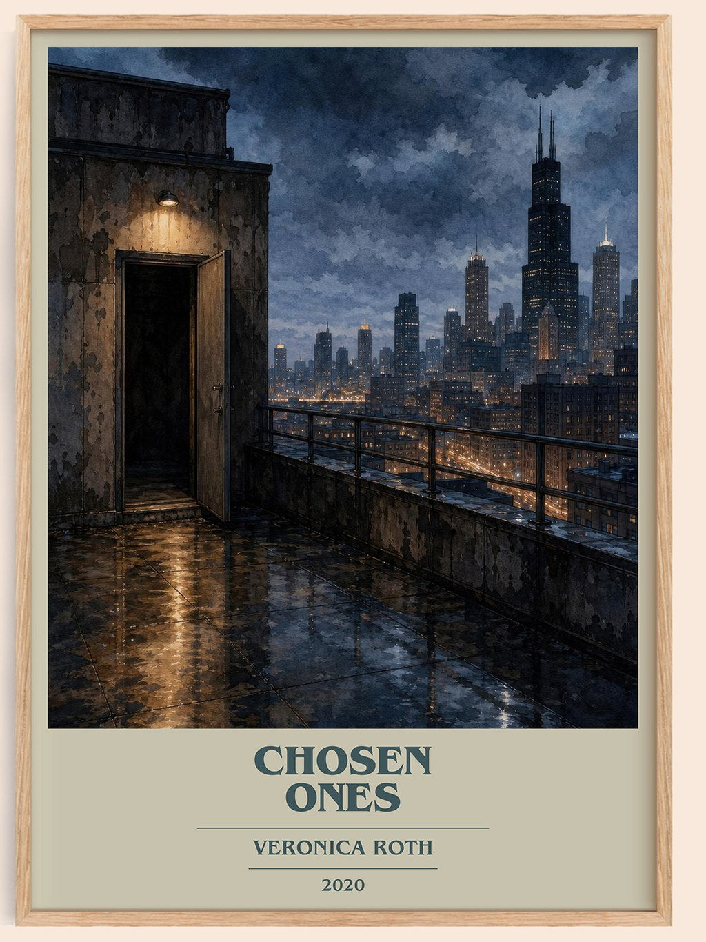 Chosen Ones book cover book poster by Veronica Roth – framed literary art print
