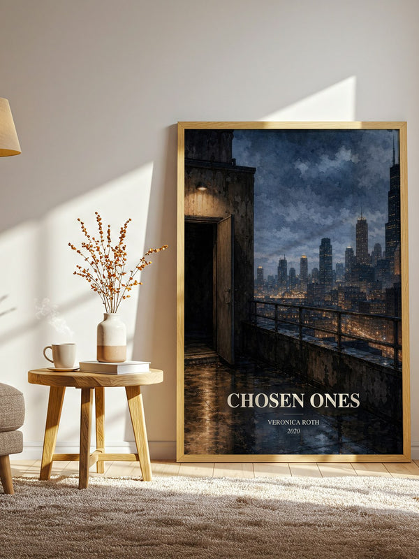 Chosen Ones watercolour print in frame leaning in hallway – fantasy wall art