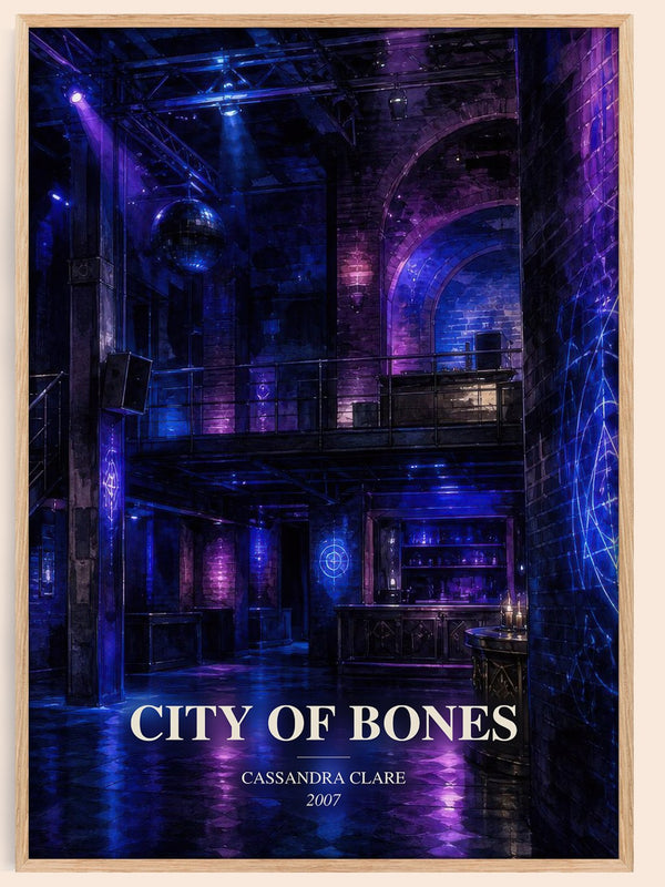 City of Bones watercolour book poster by Cassandra Clare – framed literary art print