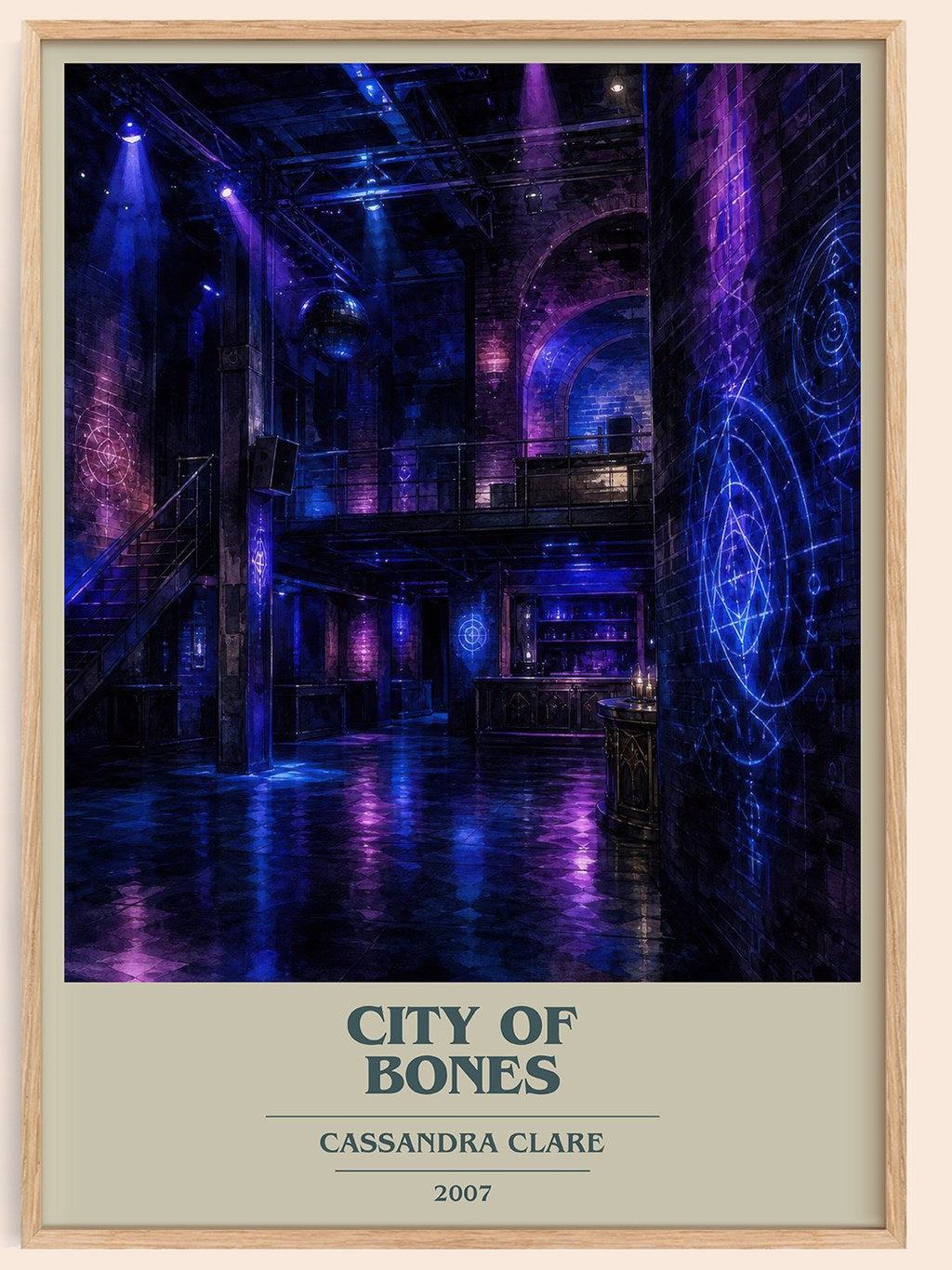 City of Bones book cover book poster by Cassandra Clare – framed literary art print