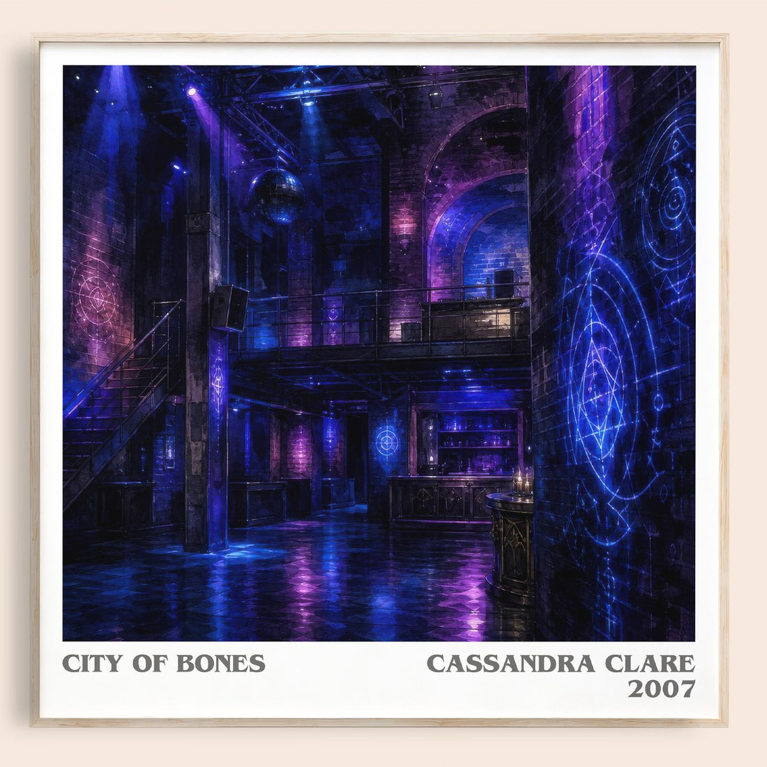 City of Bones literary book poster by Cassandra Clare – framed literary art print
