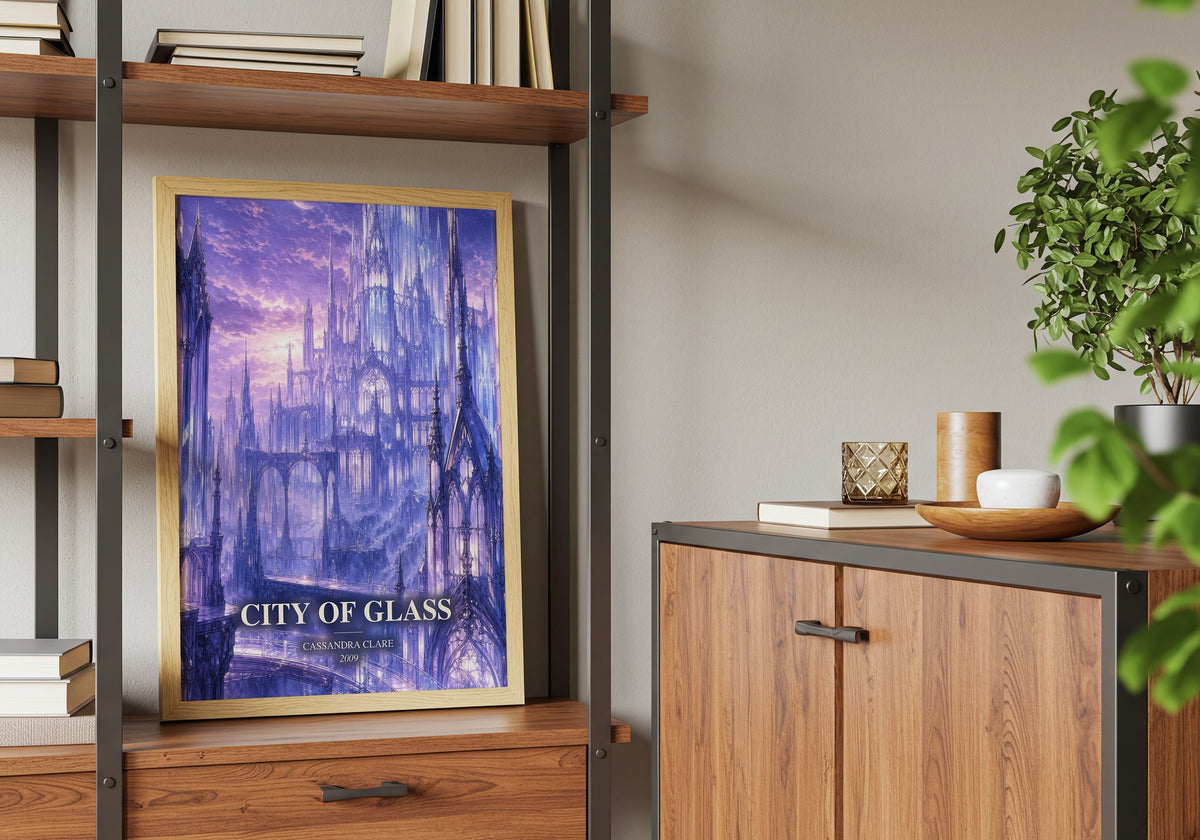 City of Glass book watercolour illustration paper finish options – matte satin gloss