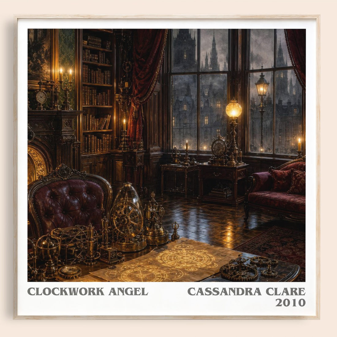 Clockwork Angel literary book poster by Cassandra Clare – framed literary art print