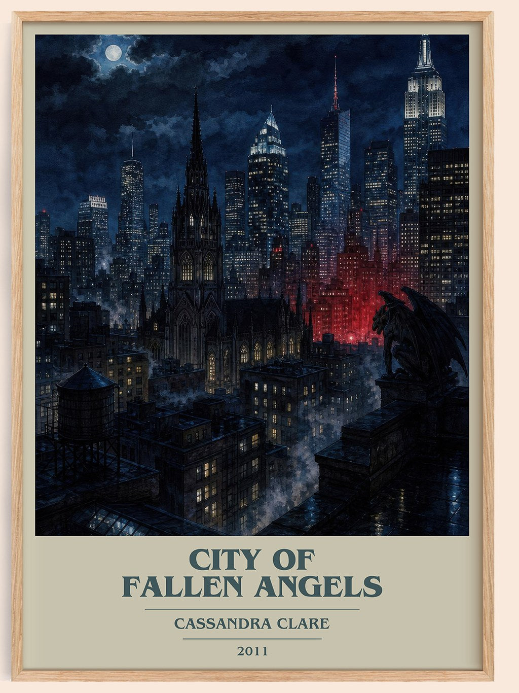 City of Fallen Angels book cover book poster by Cassandra Clare – framed literary art print