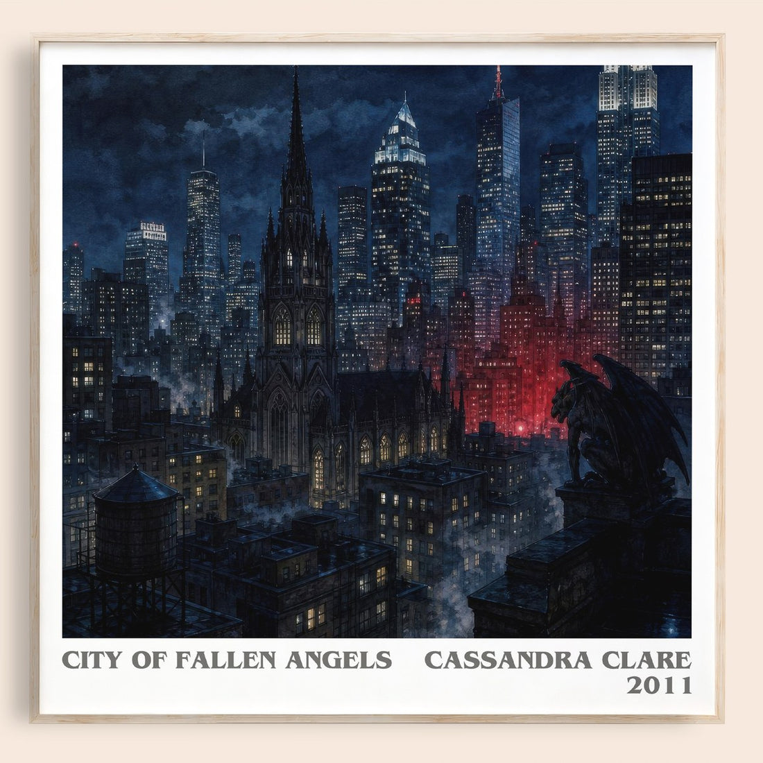 City of Fallen Angels literary book poster by Cassandra Clare – framed literary art print