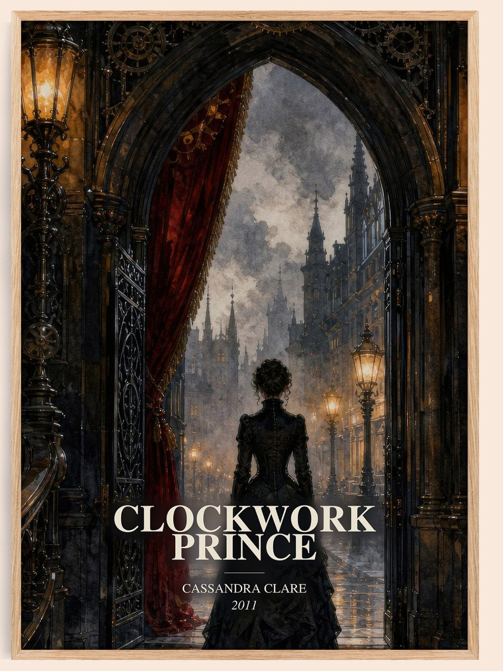 Clockwork Prince watercolour book poster by Cassandra Clare – framed literary art print