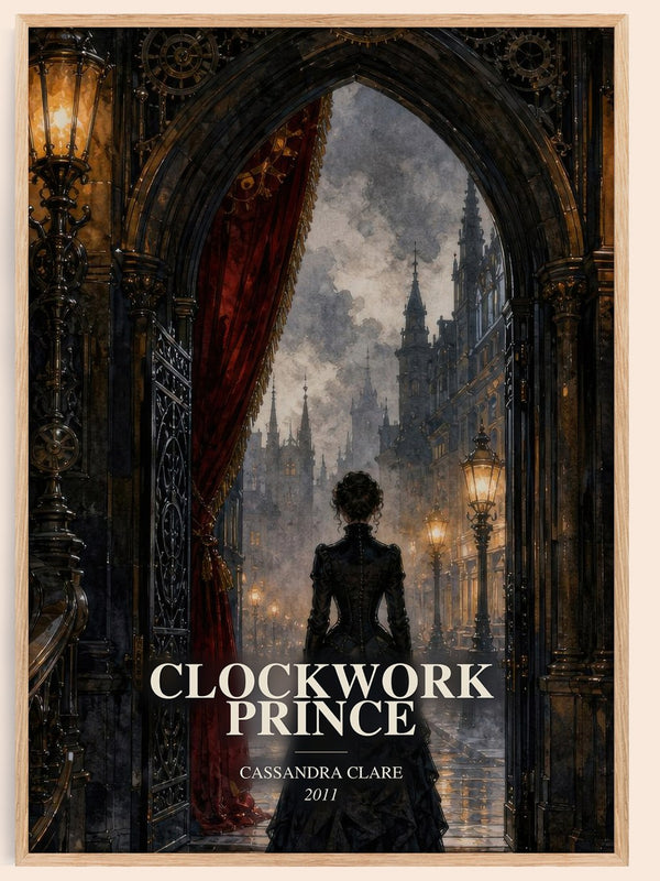 Clockwork Prince watercolour book poster by Cassandra Clare – framed literary art print