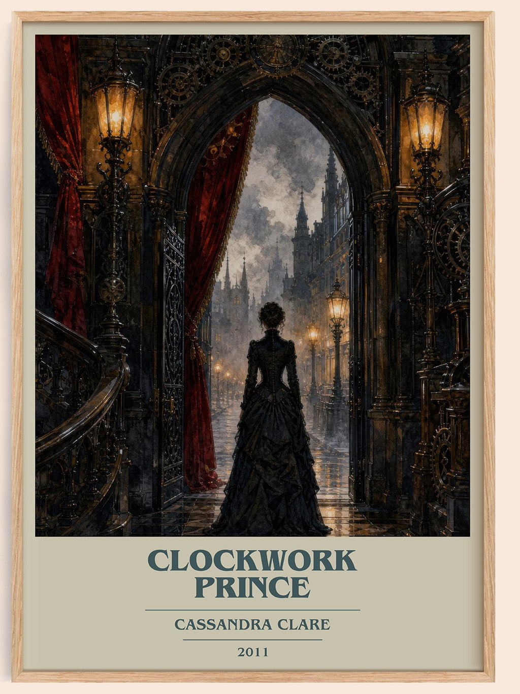 Clockwork Prince book cover book poster by Cassandra Clare – framed literary art print