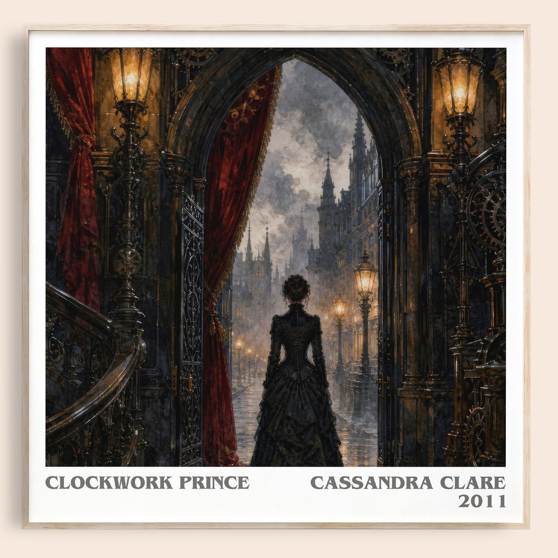 Clockwork Prince literary book poster by Cassandra Clare – framed literary art print