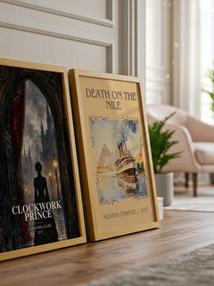 Clockwork Prince watercolour print framed by window – literary home decor