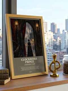 Clockwork Prince bookish print framed by window – literary home decor