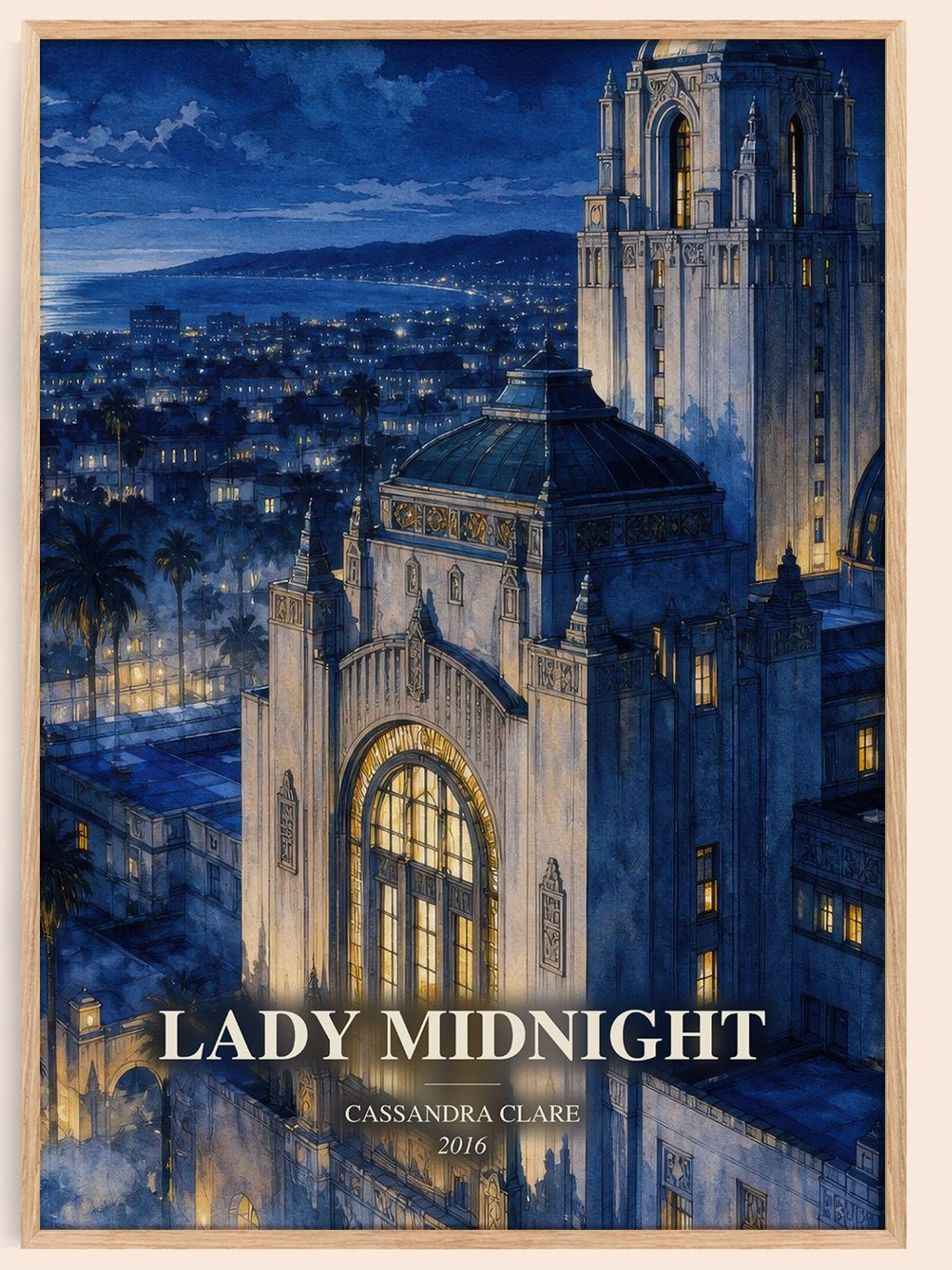 Lady Midnight watercolour book poster by Cassandra Clare – framed literary art print
