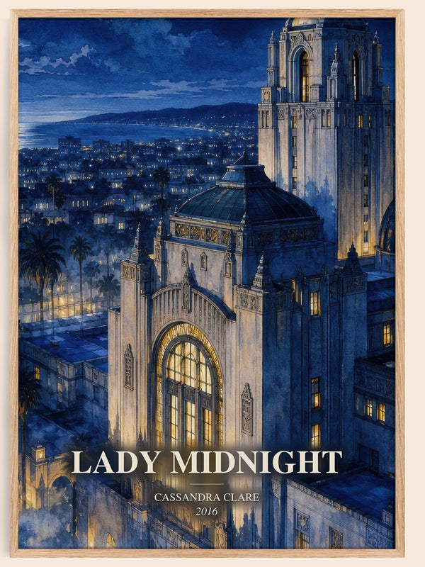 Lady Midnight watercolour book poster by Cassandra Clare – framed literary art print
