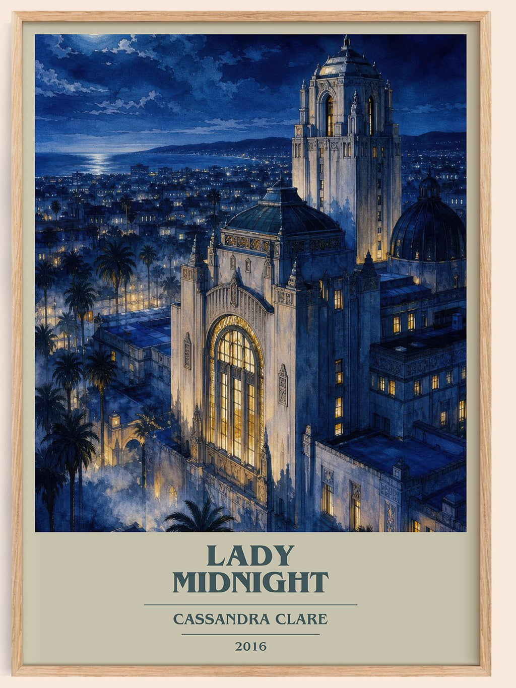 Lady Midnight book cover book poster by Cassandra Clare – framed literary art print