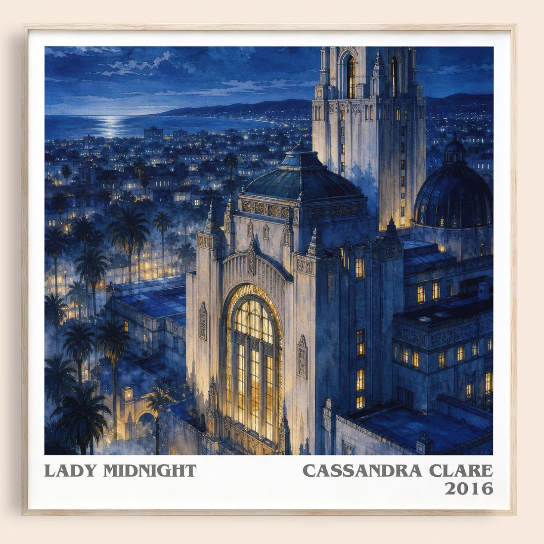 Lady Midnight literary book poster by Cassandra Clare – framed literary art print