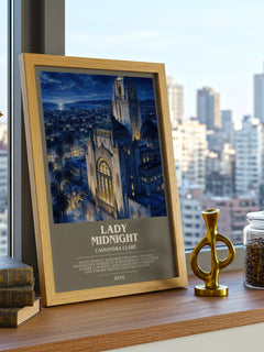 Lady Midnight bookish print framed by window – literary home decor