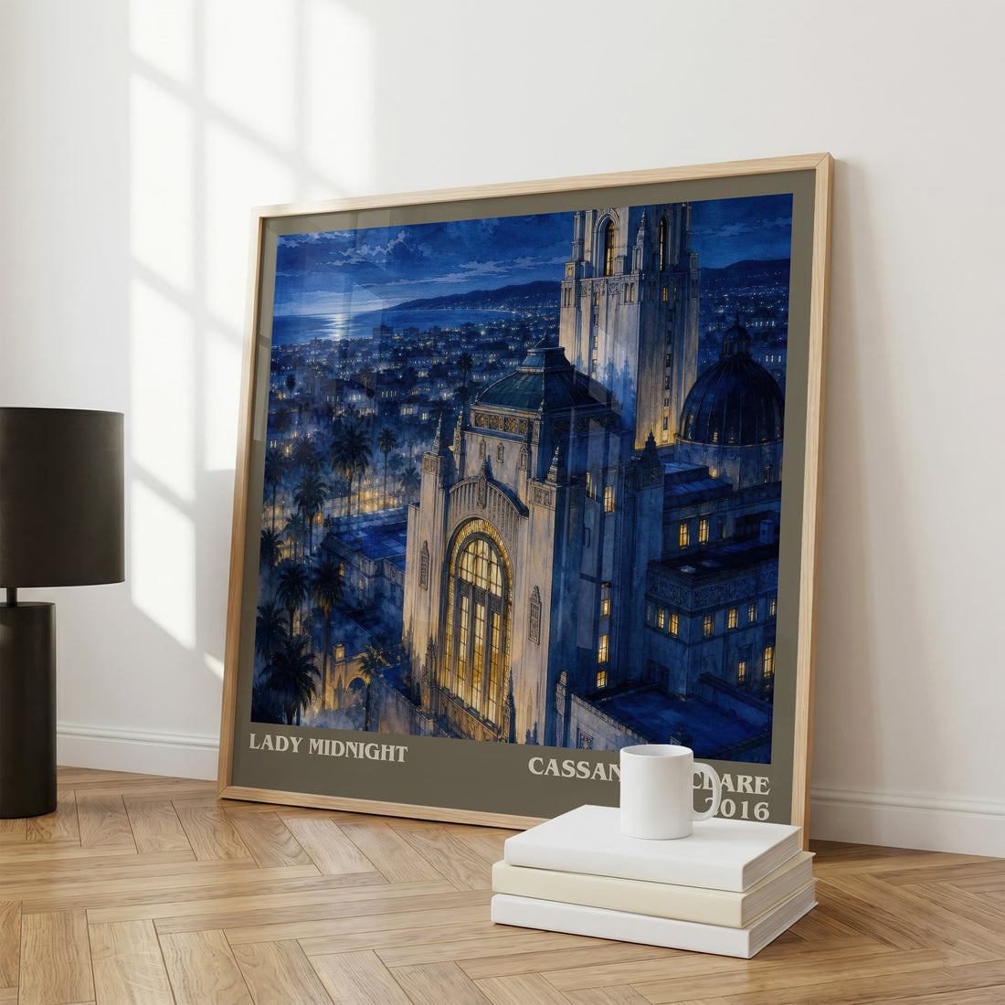 Lady Midnight literary print framed by window – literary home decor