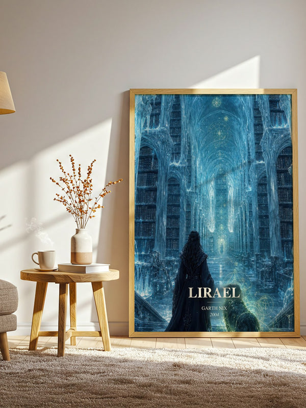 Lirael watercolour print in frame leaning in hallway – fantasy wall art