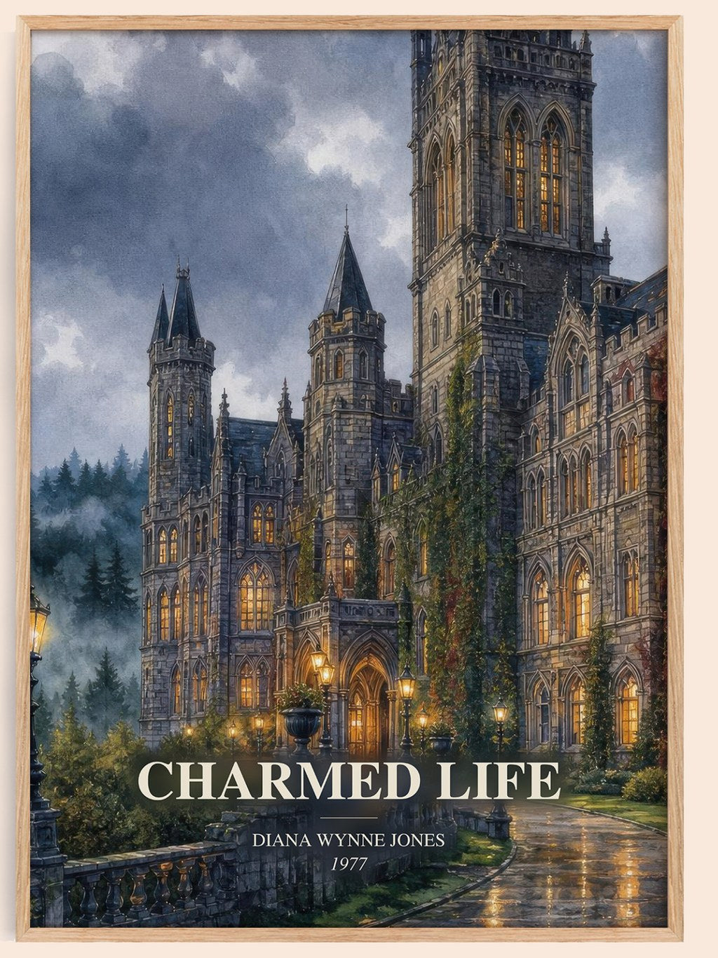 Charmed Life watercolour book poster by Diana Wynne Jones – framed literary art print