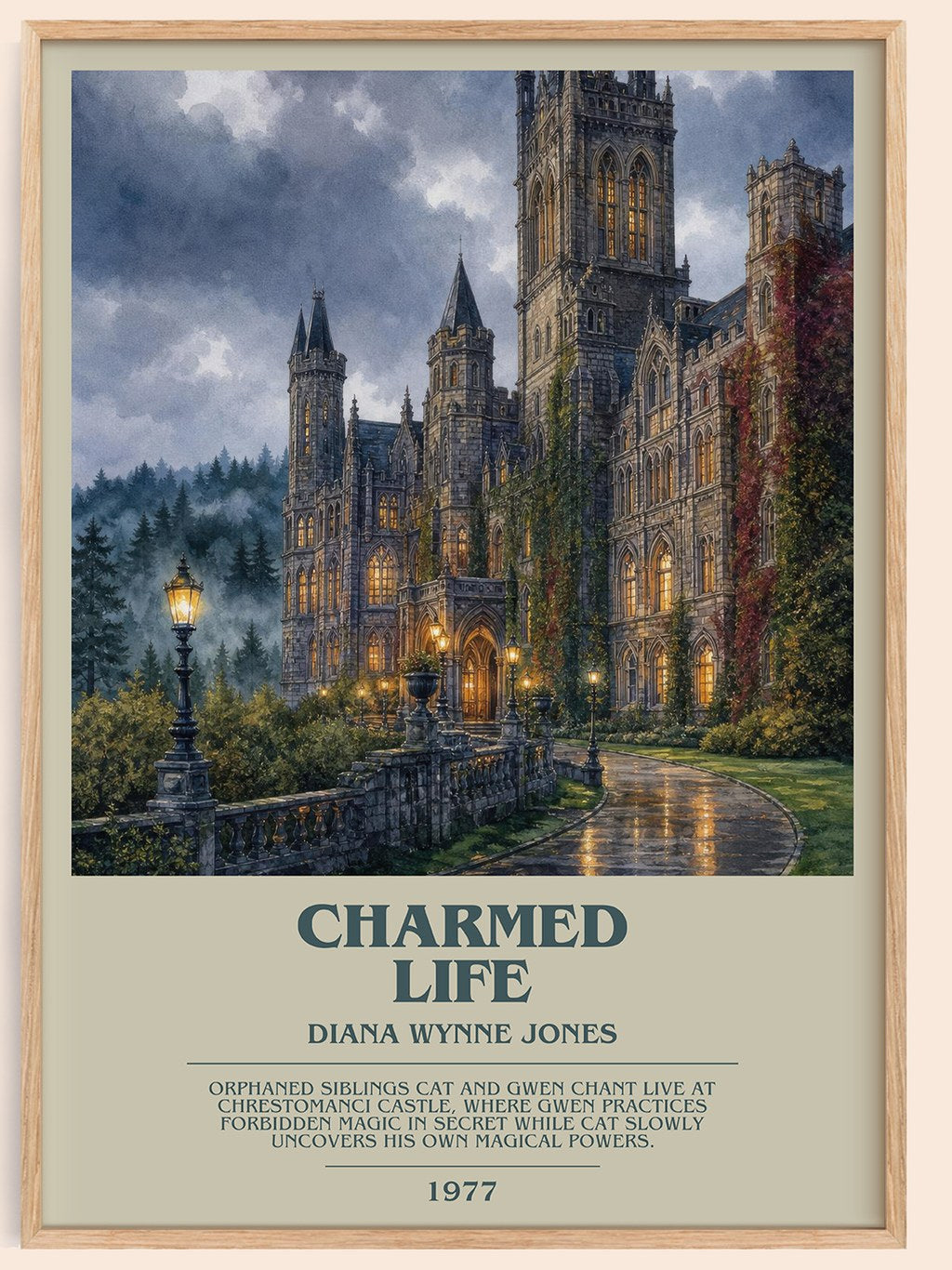 Charmed Life bookish book poster by Diana Wynne Jones – framed literary art print