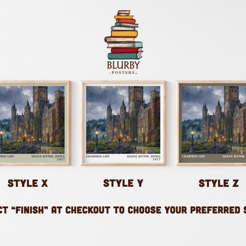 Charmed Life literary print in frame leaning in hallway – fantasy wall art