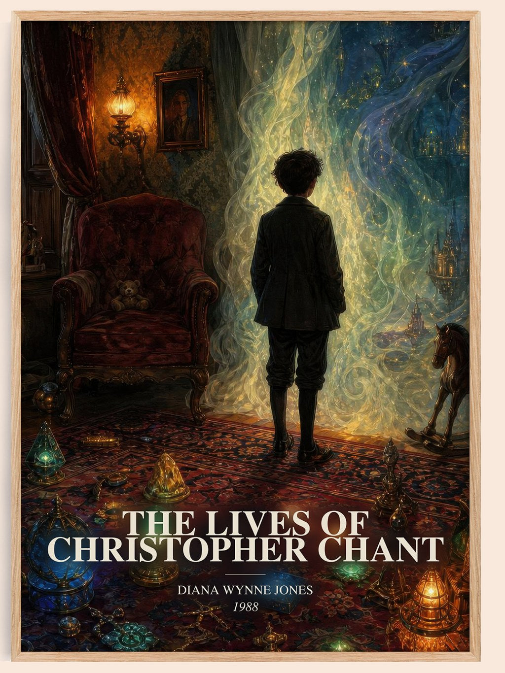 The Lives of Christopher Chant watercolour book poster by Diana Wynne Jones – framed literary art print