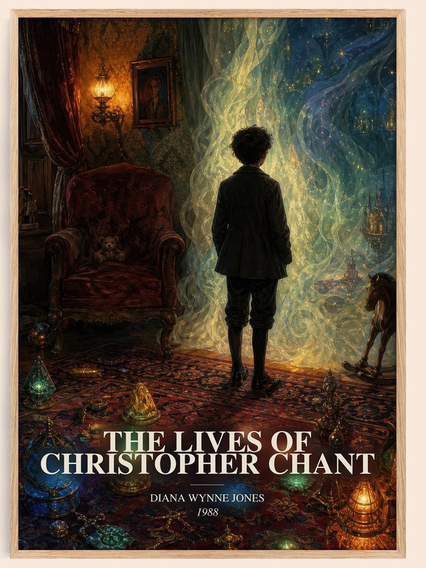 The Lives of Christopher Chant watercolour book poster by Diana Wynne Jones – framed literary art print