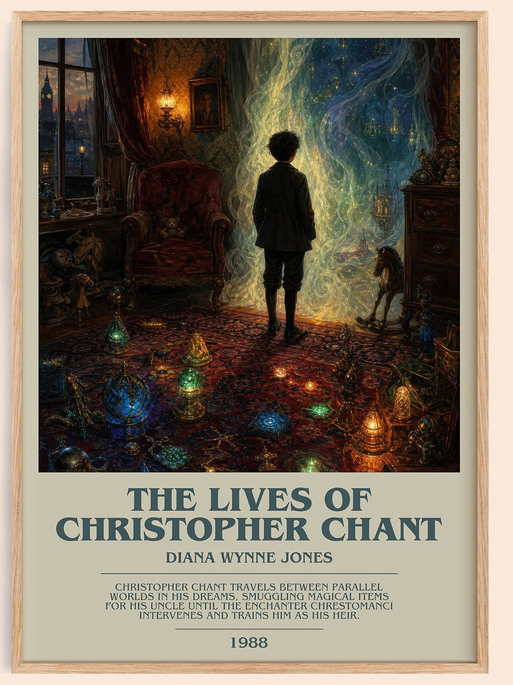 The Lives of Christopher Chant bookish book poster by Diana Wynne Jones – framed literary art print
