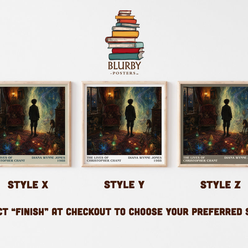 The Lives of Christopher Chant literary print in frame leaning in hallway – childrens wall art