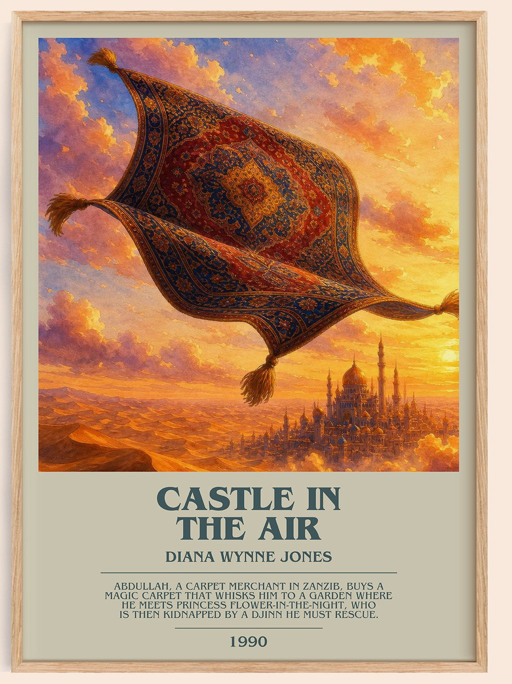 Castle in the Air bookish book poster by Diana Wynne Jones – framed literary art print
