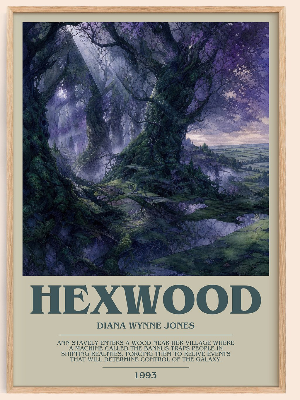 Hexwood bookish book poster by Diana Wynne Jones – framed literary art print
