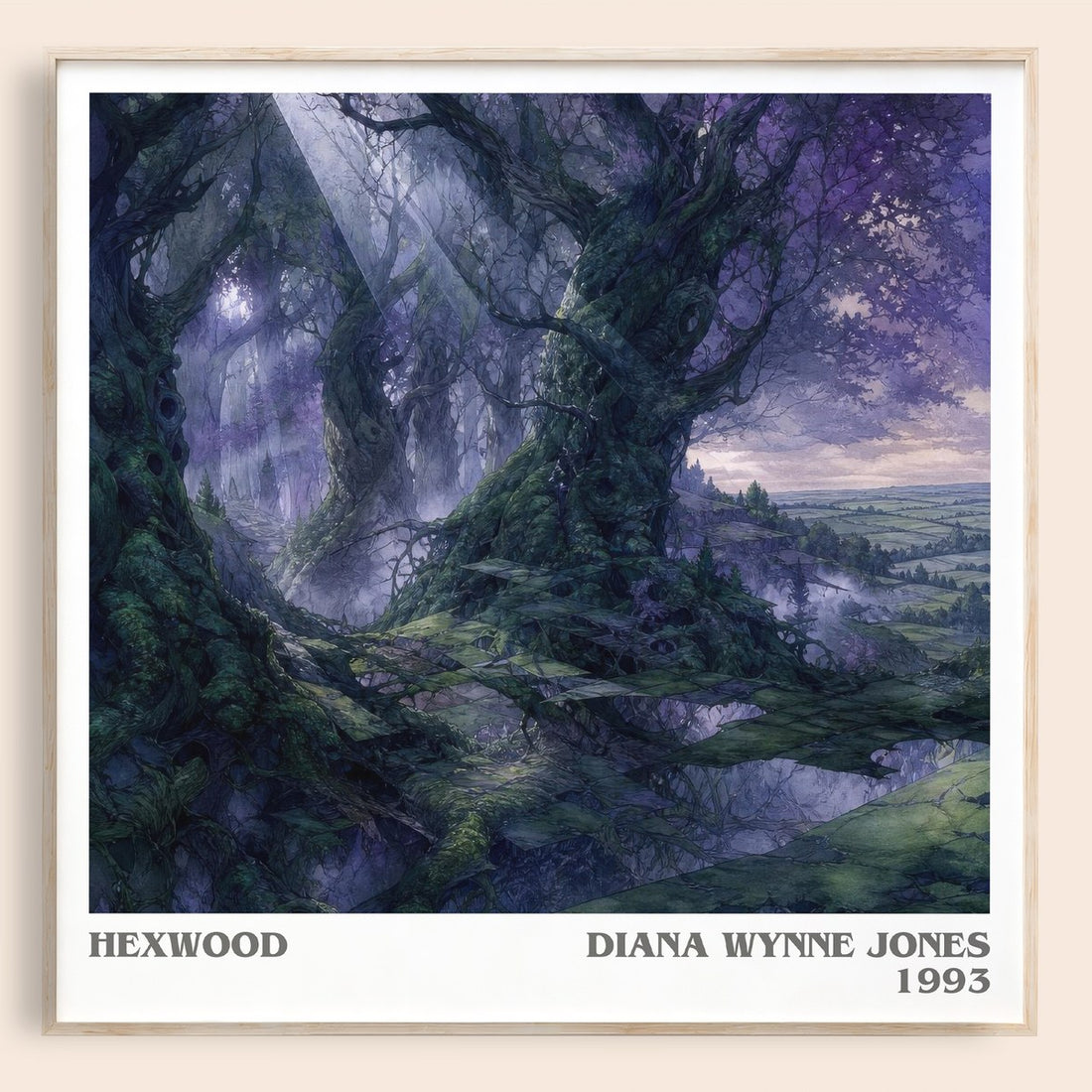 Hexwood literary book poster by Diana Wynne Jones – framed literary art print