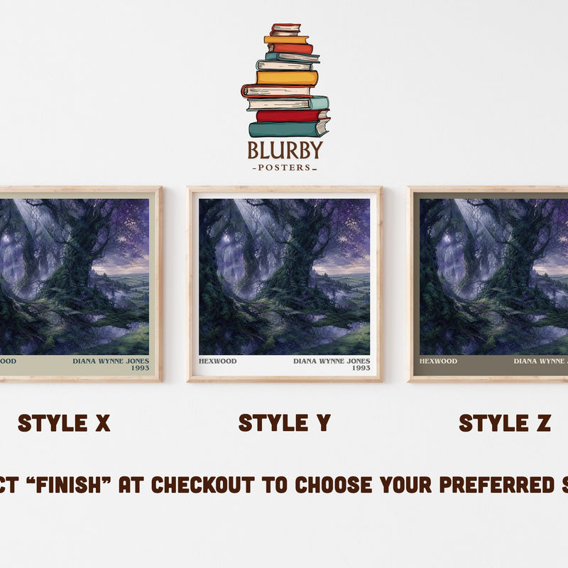 Hexwood literary print in frame leaning in hallway – fantasy wall art