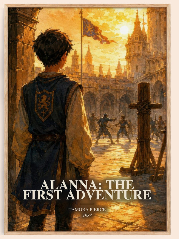 Alanna: The First Adventure watercolour book poster by Tamora Pierce – framed literary art print